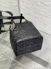 Dior Toujours Vertical Tote Bag Black Macrocannage Crinkled Calfskin 16x12x18cm - 6