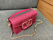 Valentino Pink Crystal EmbellishedSmall Loco Bag 27x13x6cm - 4