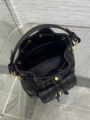 Dior Caro Bucket Bag In Macrocannage Lambskin 14x7x15cm - 5