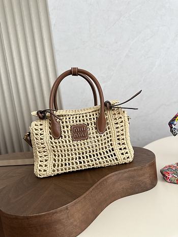 Miu Miu Raffia top-handle bag 25.5x14x9.5cm