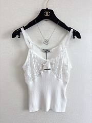 Miu Miu White Cotton And Lace Top  - 5