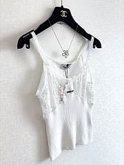 Miu Miu White Cotton And Lace Top  - 4