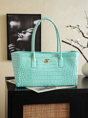 Chanel Small Crocodile Embossed Calfskin & Gold-Tone Metal 20x40x13cm
