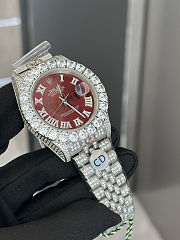 Rolex Datejust 36mm Red Diamond Dial Jubilee Bracelet 13.00 CT - 3