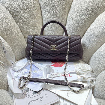 Chanel Maxi Coco Handle Long Chevron Flap Bag 32cm