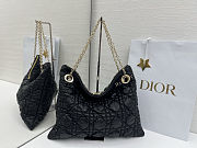 Medium Dior Crunchy Bag Black Puffy Macrocannage Calfskin 38x28.5cm - 1