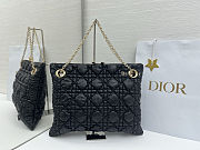 Medium Dior Crunchy Bag Black Puffy Macrocannage Calfskin 38x28.5cm - 6