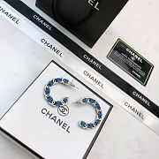 Chanel Denim Chain Hoop Earrings. - 1