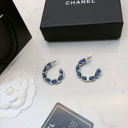 Chanel Denim Chain Hoop Earrings. - 5