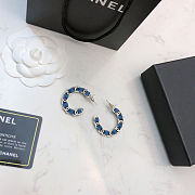 Chanel Denim Chain Hoop Earrings. - 4