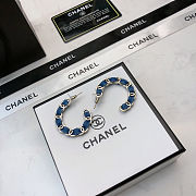 Chanel Denim Chain Hoop Earrings. - 2
