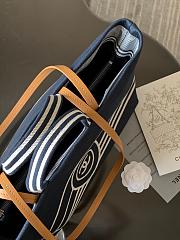 Chanel Blue/White Striped Denim CC Large Shopping Tote Bag 30x22x14cm - 6