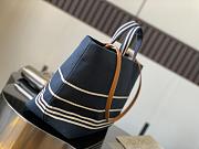 Chanel Blue/White Striped Denim CC Large Shopping Tote Bag 30x22x14cm - 5