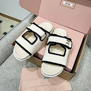 Miu Miu Crochet Slide Sandals - 1