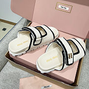 Miu Miu Crochet Slide Sandals - 5
