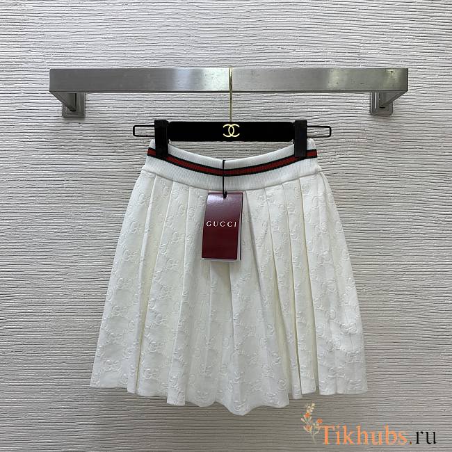 Gucci Pleated jacquard-knit mini skirt. - 1
