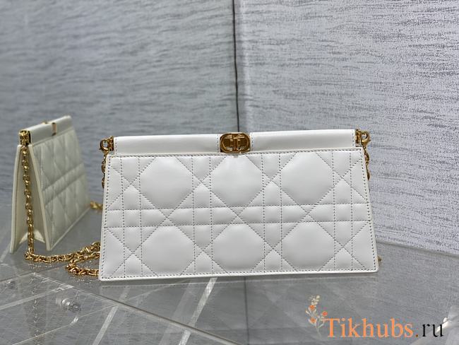 Dior Caro Colle Noire Clutch with Chain Latte Cannage Lambskin 27.5x4.5x14cm - 1