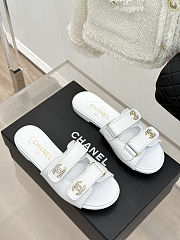 Chanel Quilted Velcro Strap Slide Sandals - 6