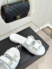 Chanel Quilted Velcro Strap Slide Sandals - 5