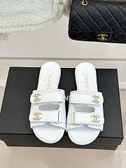 Chanel Quilted Velcro Strap Slide Sandals - 4