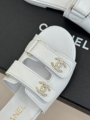 Chanel Quilted Velcro Strap Slide Sandals - 3