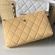Chanel Large Shopping Tote Bag Beige Raffia and White Lambskin Light Gold Hardware 26×54×18cm - 3