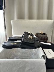  Chanel Lambskin Quilted Turnlock Flat Mules - 5