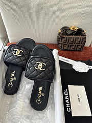  Chanel Lambskin Quilted Turnlock Flat Mules - 4