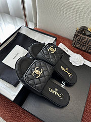  Chanel Lambskin Quilted Turnlock Flat Mules - 2