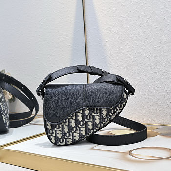 Dior Saddle Bag Black Grained Taurillon 19.5x15x5.5cm