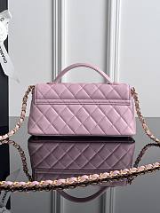 Chanel Mini Flap Bag with Top Handle Light Pink Bag 22×10×6.5cm - 4