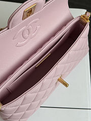 Chanel Mini Flap Bag with Top Handle Light Pink Bag 22×10×6.5cm - 2