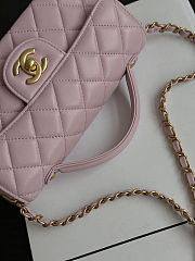 Chanel Mini Flap Bag with Top Handle Light Pink Bag 22×10×6.5cm - 3