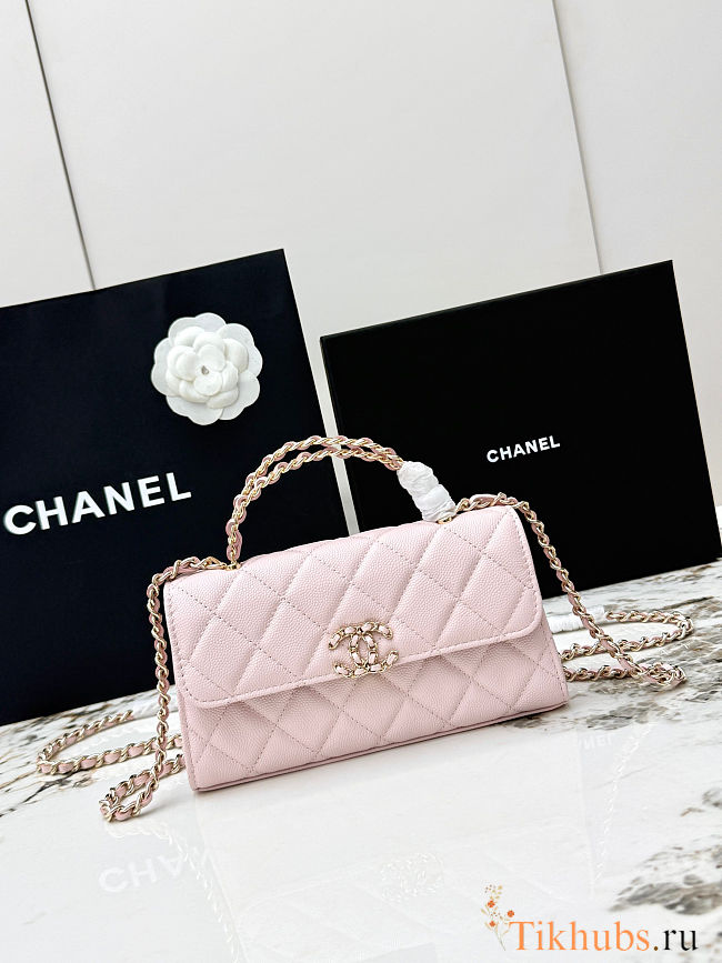 Chanel 25S Kelly Clutch Pink Bag 18X10X4.5cm - 1