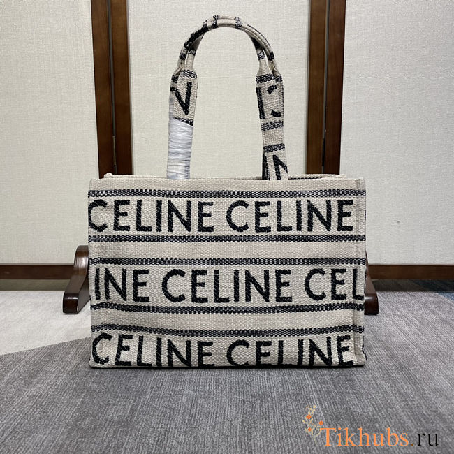 CELINE Cabas Thais Canvas Tote Bag 41X28X17cm - 1