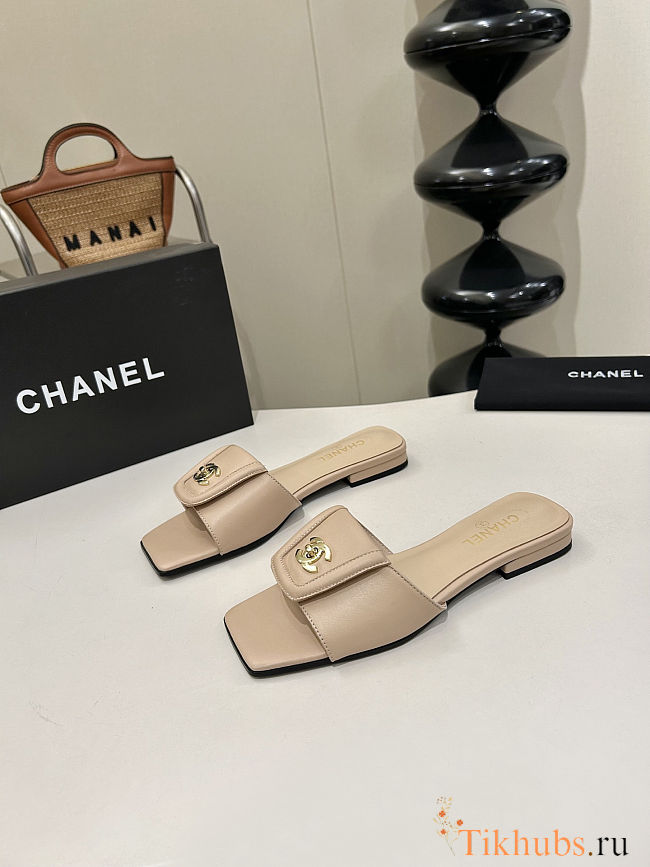 Chanel Turnlock Flat Mules - 1