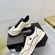 Chanel Sneakers - Calfskin & mixed fibers, ivory & black - 5