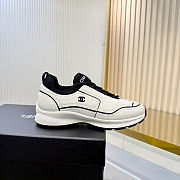 Chanel Sneakers - Calfskin & mixed fibers, ivory & black - 4