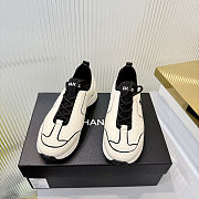 Chanel Sneakers - Calfskin & mixed fibers, ivory & black - 3