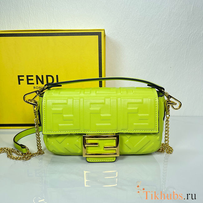 Fendi Mini Baguette Crossbody Neon Green Bag  - 1