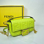 Fendi Mini Baguette Crossbody Neon Green Bag  - 3