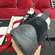 Chanel Sneakers - Velvet calfskin & mixed fibers, black & white. - 5