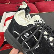 Chanel Sneakers - Velvet calfskin & mixed fibers, black & white. - 6