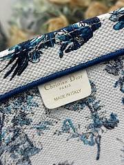Dior Book Tote in Blue Toile de Jouy Floral Garden Embroidery 42×35×18.5cm - 5