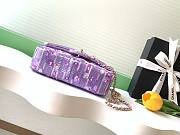 Chanel Purple Sequin Mini Rectangular Flap Bag 14x21x8cm - 3