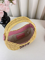 Miu Miu Wander Wicker Pink Handbag 20x12x6cm - 5