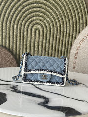 Chanel Mini Rectangular Denim Braided Single Flap Bag 20cm - 1