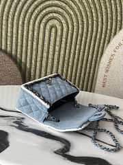 Chanel Mini Rectangular Denim Braided Single Flap Bag 20cm - 6