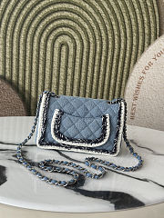 Chanel Mini Rectangular Denim Braided Single Flap Bag 20cm - 3