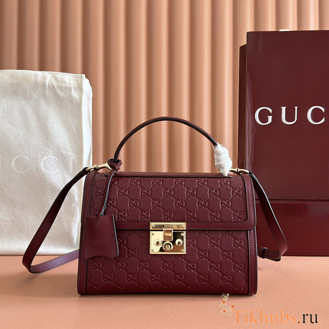 Gucci Padlock Medium Top Red Handle Bag 26x18x11.5cm - 1